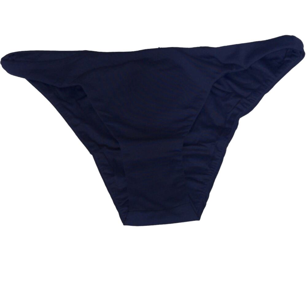 Andie Cheeky Style Bikini Bottoms Navy Blue Swim L New